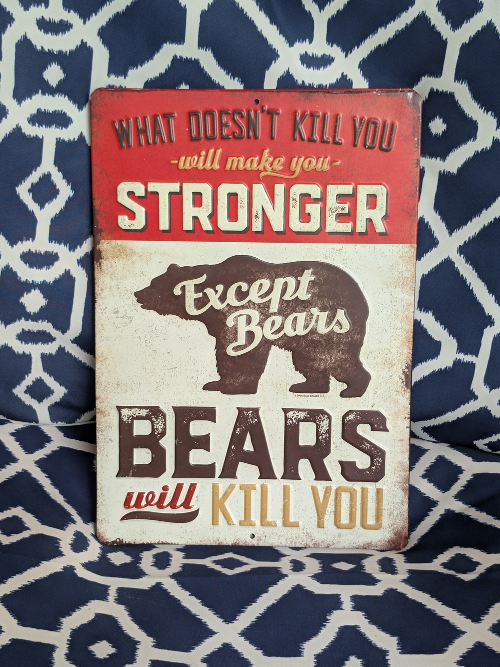 Vintage Style 13x9 Bears Will Kill You Tin Sign Cabin Lodge Man Cave Wall Decor